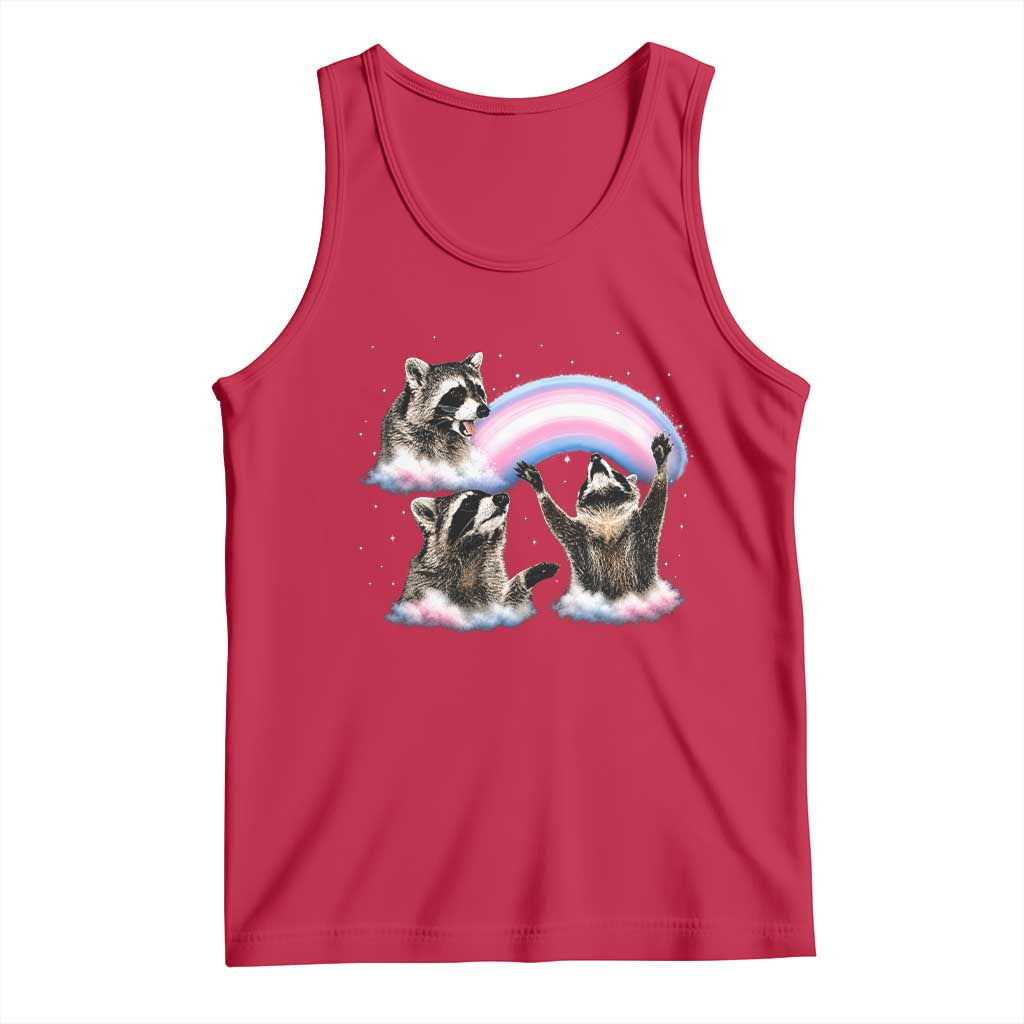 Howling Raccoon LGBTQ Pride Tank Top Rainbow Trash Panda Support