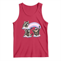 Howling Raccoon LGBTQ Pride Tank Top Rainbow Trash Panda Support