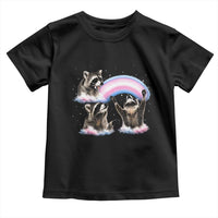 Howling Raccoon LGBTQ Pride Toddler T Shirt Rainbow Trash Panda Support