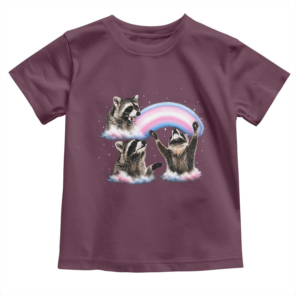 Howling Raccoon LGBTQ Pride Toddler T Shirt Rainbow Trash Panda Support