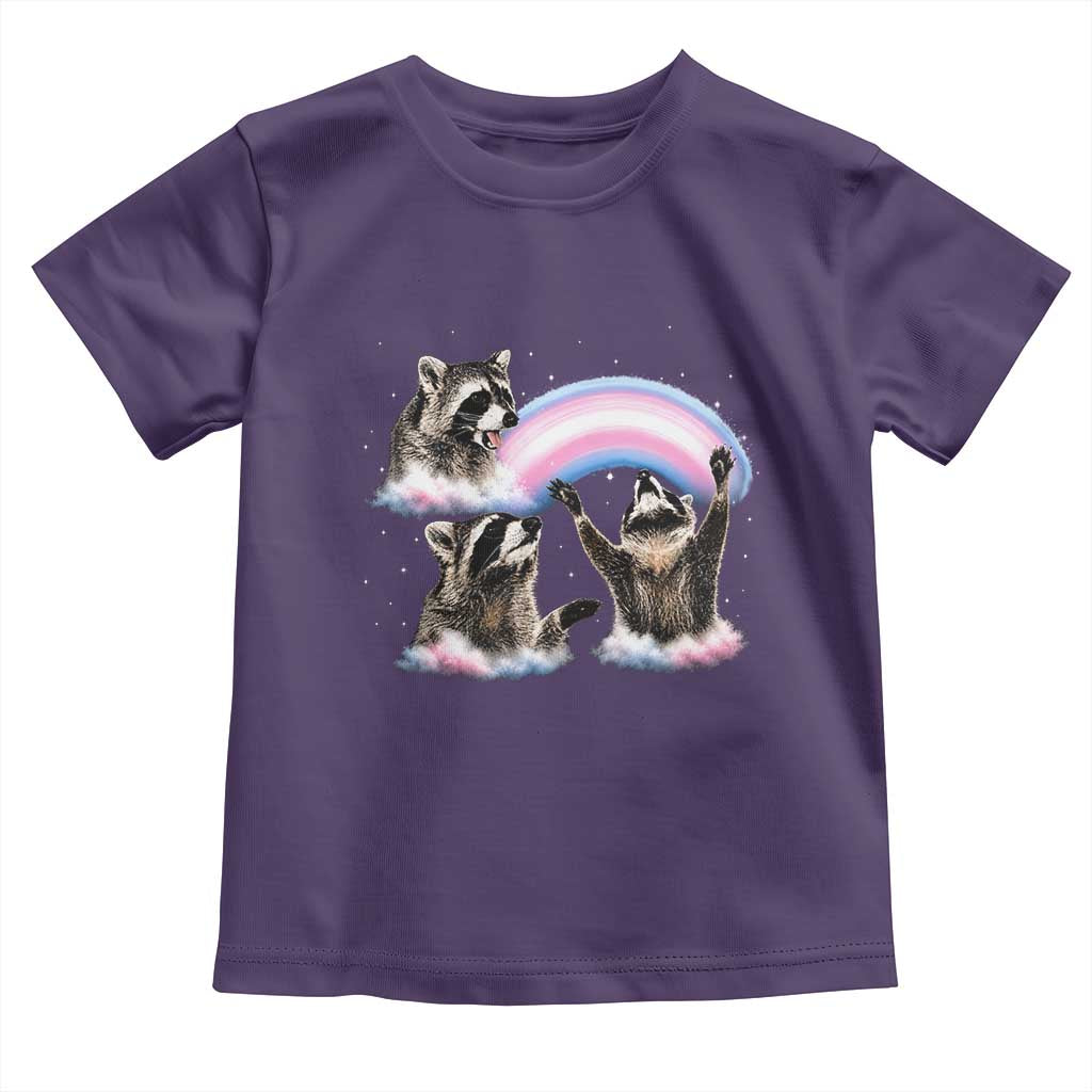 Howling Raccoon LGBTQ Pride Toddler T Shirt Rainbow Trash Panda Support