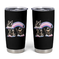 Howling Raccoon LGBTQ Pride Tumbler Cup Rainbow Trash Panda Support