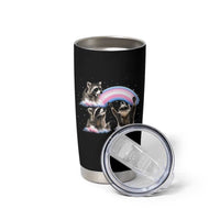 Howling Raccoon LGBTQ Pride Tumbler Cup Rainbow Trash Panda Support