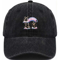Howling Raccoon LGBTQ Pride Washed Cotton Baseball Cap Rainbow Trash Panda Support