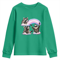 Howling Raccoon LGBTQ Pride Youth Sweatshirt Rainbow Trash Panda Support