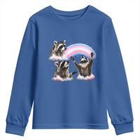 Howling Raccoon LGBTQ Pride Youth Sweatshirt Rainbow Trash Panda Support