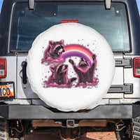 Funny Pink Raccoon Live Laugh Spare Tire Cover Lesbian Pride Month