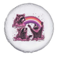 Funny Pink Raccoon Live Laugh Spare Tire Cover Lesbian Pride Month