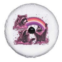 Funny Pink Raccoon Live Laugh Spare Tire Cover Lesbian Pride Month