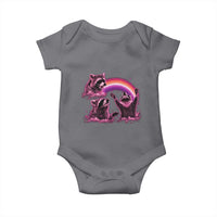 Funny Pink Raccoon Live Laugh Baby Onesie Lesbian Pride Month