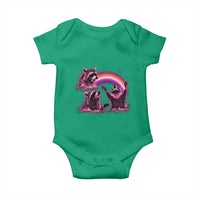 Funny Pink Raccoon Live Laugh Baby Onesie Lesbian Pride Month