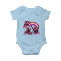 Funny Pink Raccoon Live Laugh Baby Onesie Lesbian Pride Month