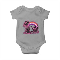 Funny Pink Raccoon Live Laugh Baby Onesie Lesbian Pride Month