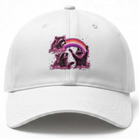 Funny Pink Raccoon Live Laugh Baseball Cap Lesbian Pride Month