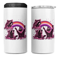 Funny Pink Raccoon Live Laugh 4 in 1 Can Cooler Tumbler Lesbian Pride Month