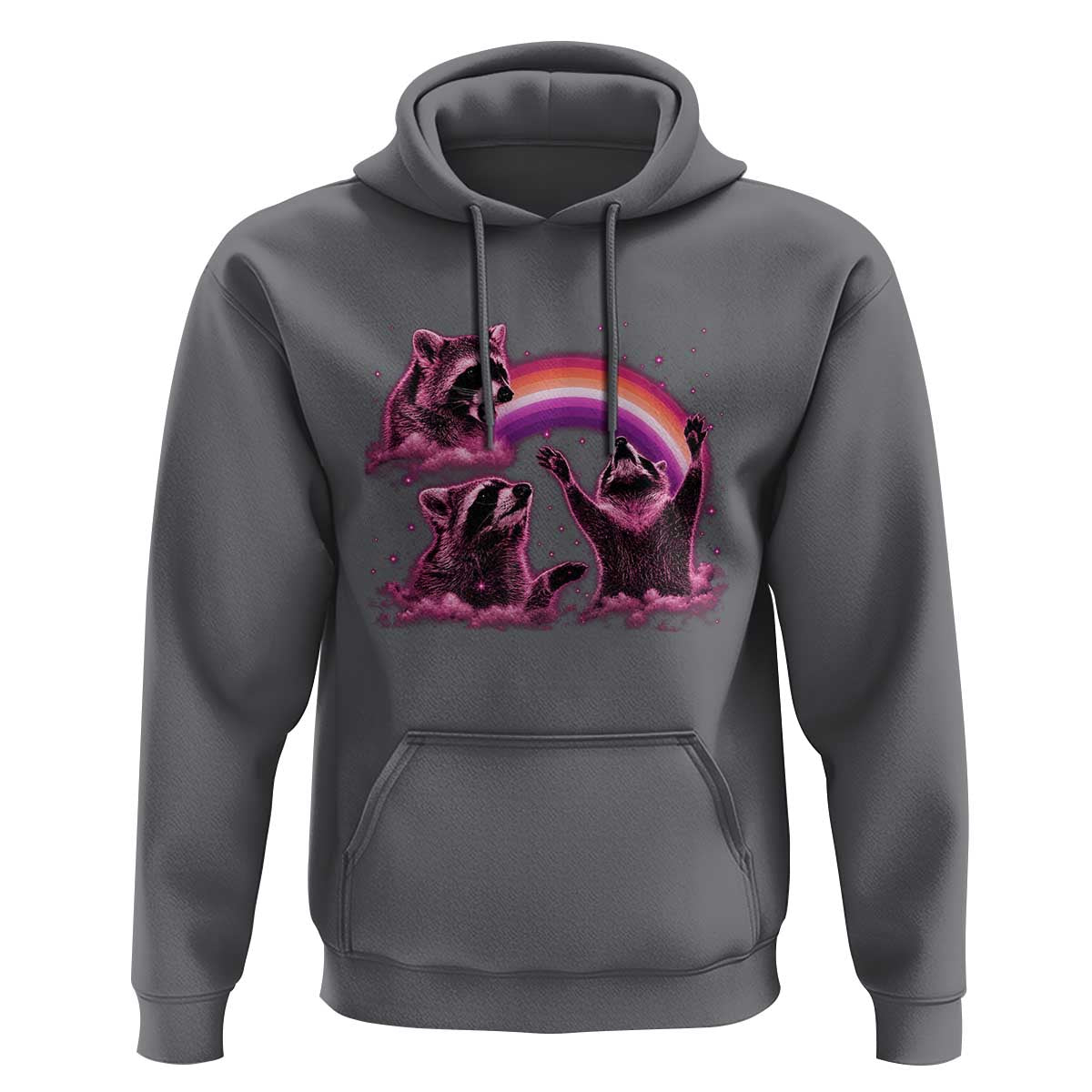 Funny Pink Raccoon Live Laugh Hoodie Lesbian Pride Month