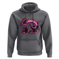 Funny Pink Raccoon Live Laugh Hoodie Lesbian Pride Month