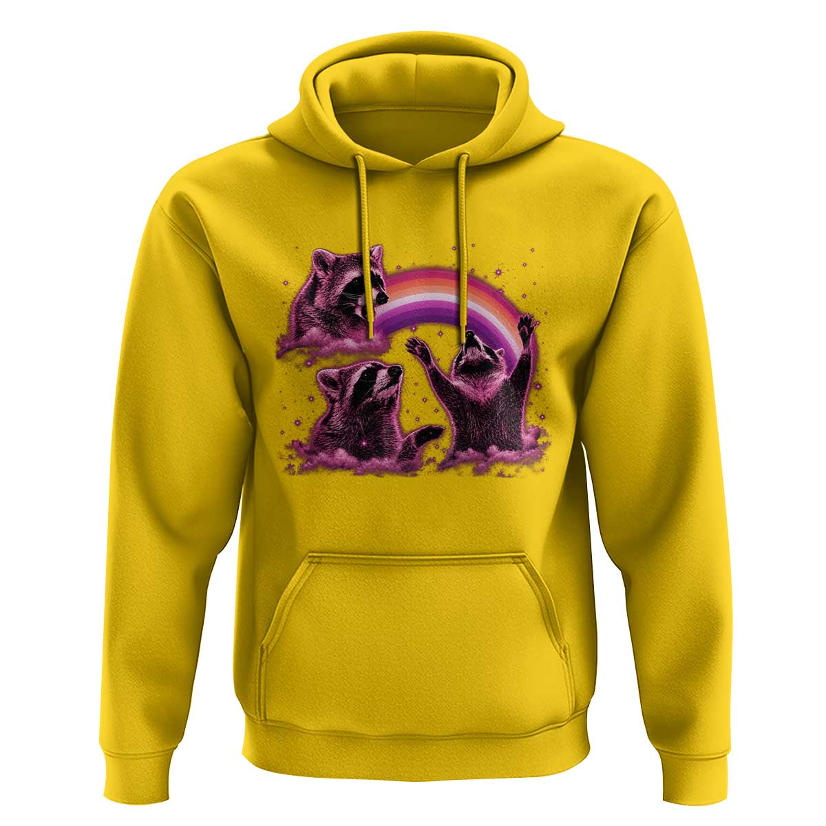 Funny Pink Raccoon Live Laugh Hoodie Lesbian Pride Month