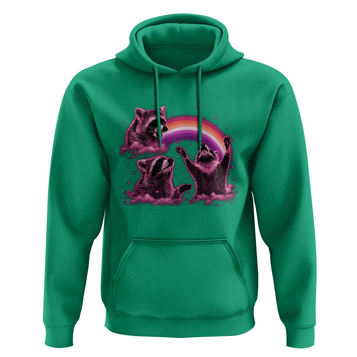 Funny Pink Raccoon Live Laugh Hoodie Lesbian Pride Month