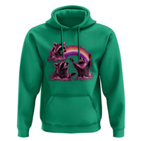 Funny Pink Raccoon Live Laugh Hoodie Lesbian Pride Month