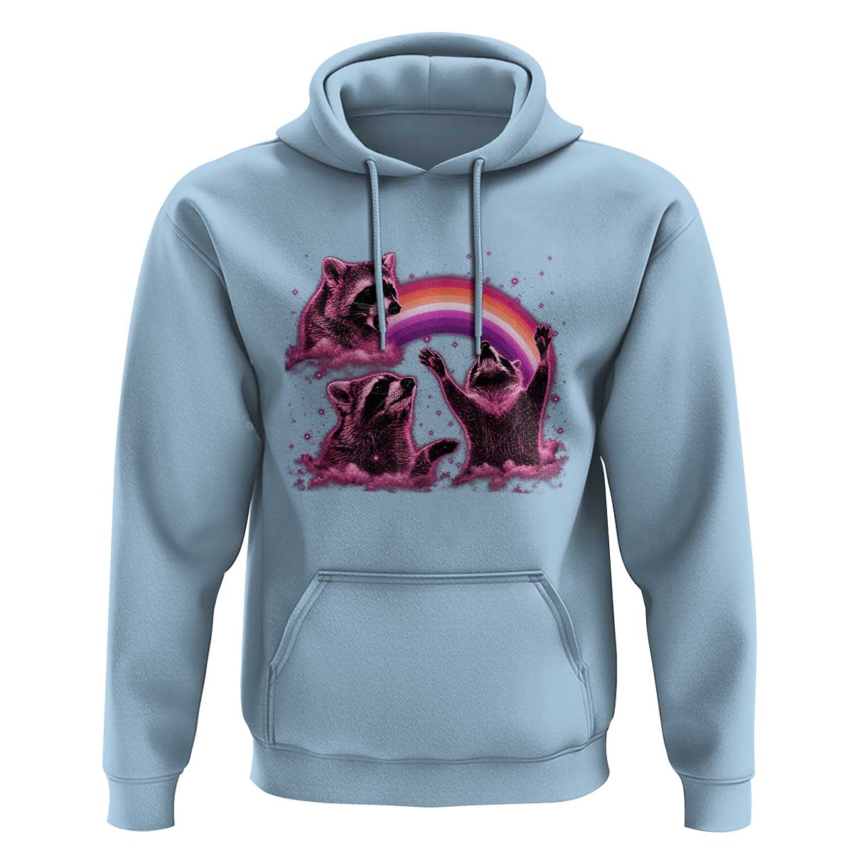 Funny Pink Raccoon Live Laugh Hoodie Lesbian Pride Month