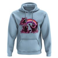 Funny Pink Raccoon Live Laugh Hoodie Lesbian Pride Month