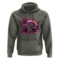 Funny Pink Raccoon Live Laugh Hoodie Lesbian Pride Month