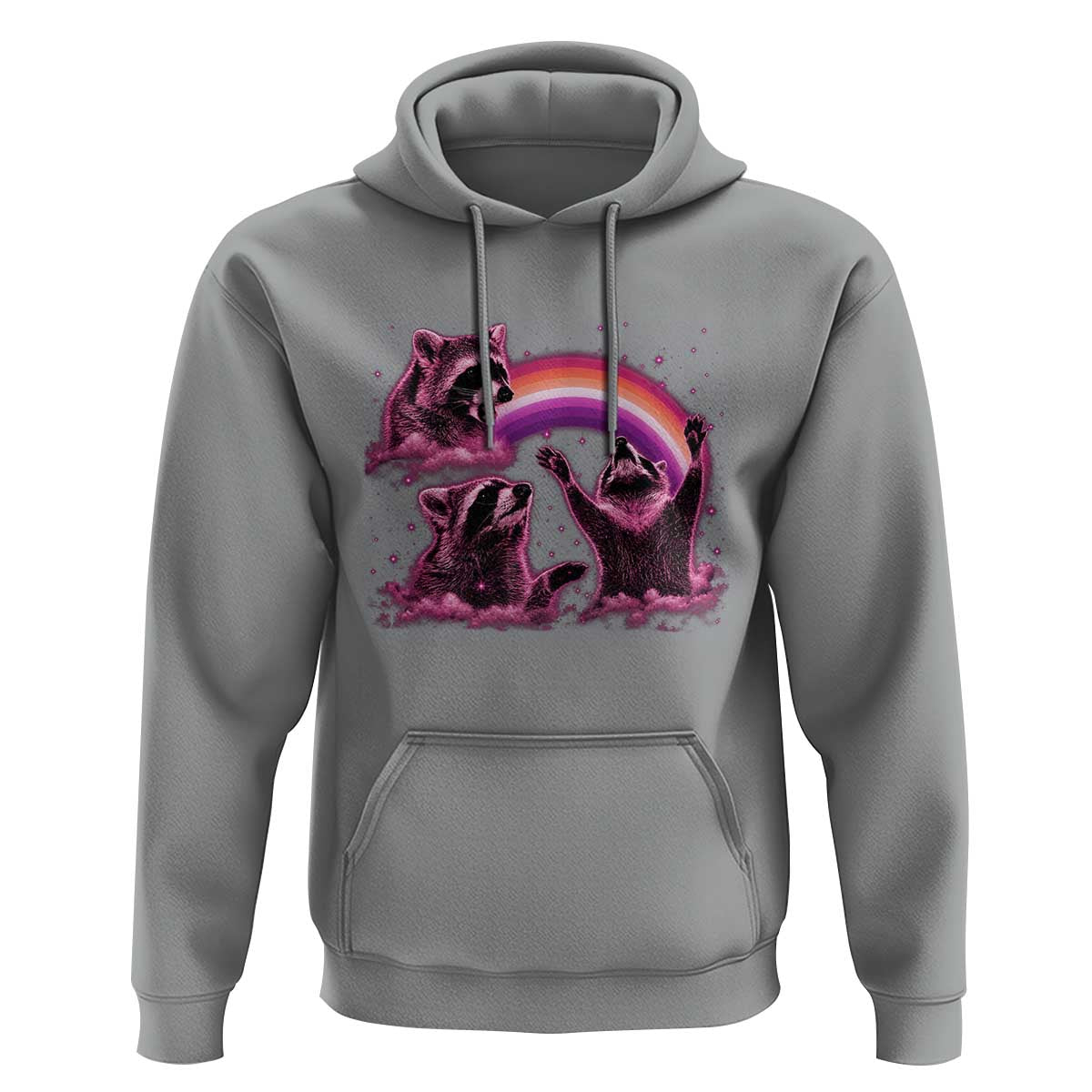 Funny Pink Raccoon Live Laugh Hoodie Lesbian Pride Month