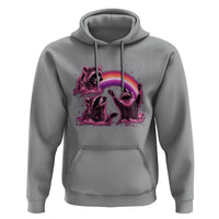 Funny Pink Raccoon Live Laugh Hoodie Lesbian Pride Month