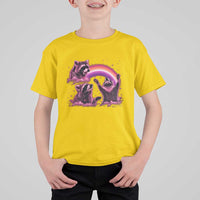 Funny Pink Raccoon Live Laugh T Shirt For Kid Lesbian Pride Month