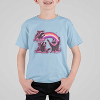 Funny Pink Raccoon Live Laugh T Shirt For Kid Lesbian Pride Month