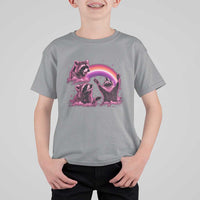 Funny Pink Raccoon Live Laugh T Shirt For Kid Lesbian Pride Month