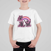 Funny Pink Raccoon Live Laugh T Shirt For Kid Lesbian Pride Month