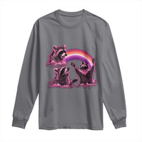 Funny Pink Raccoon Live Laugh Long Sleeve Shirt Lesbian Pride Month