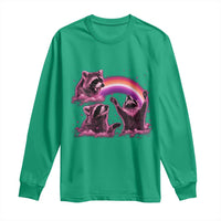 Funny Pink Raccoon Live Laugh Long Sleeve Shirt Lesbian Pride Month