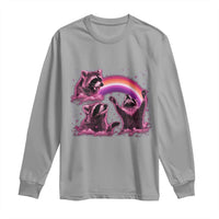 Funny Pink Raccoon Live Laugh Long Sleeve Shirt Lesbian Pride Month