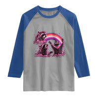 Funny Pink Raccoon Live Laugh Raglan Shirt Lesbian Pride Month