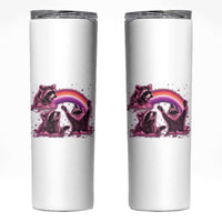 Funny Pink Raccoon Live Laugh Skinny Tumbler Lesbian Pride Month