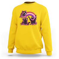 Funny Pink Raccoon Live Laugh Sweatshirt Lesbian Pride Month