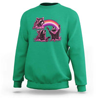 Funny Pink Raccoon Live Laugh Sweatshirt Lesbian Pride Month