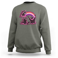 Funny Pink Raccoon Live Laugh Sweatshirt Lesbian Pride Month