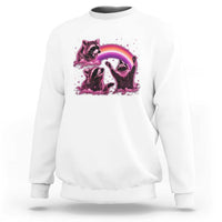 Funny Pink Raccoon Live Laugh Sweatshirt Lesbian Pride Month
