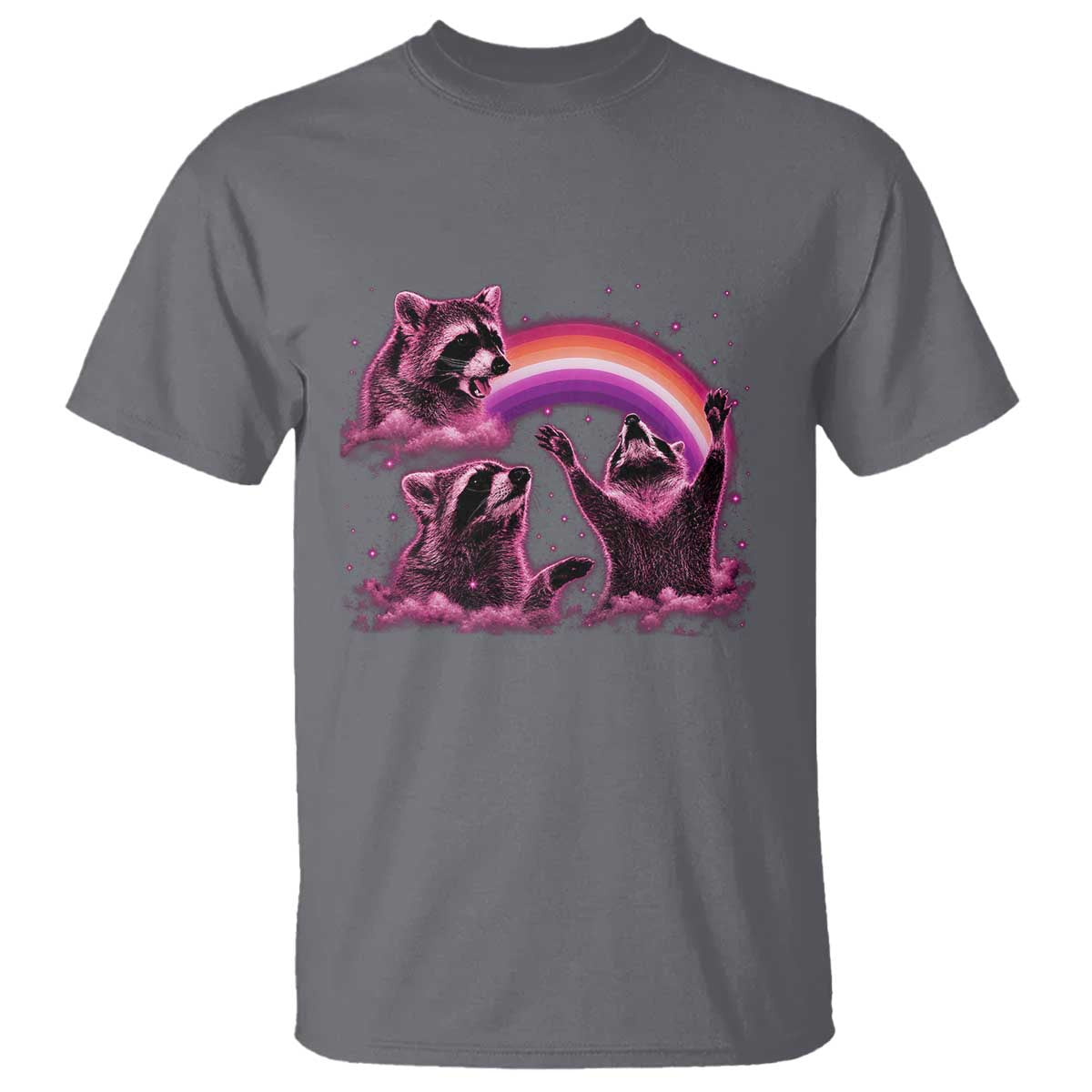 Funny Pink Raccoon Live Laugh T Shirt Lesbian Pride Month