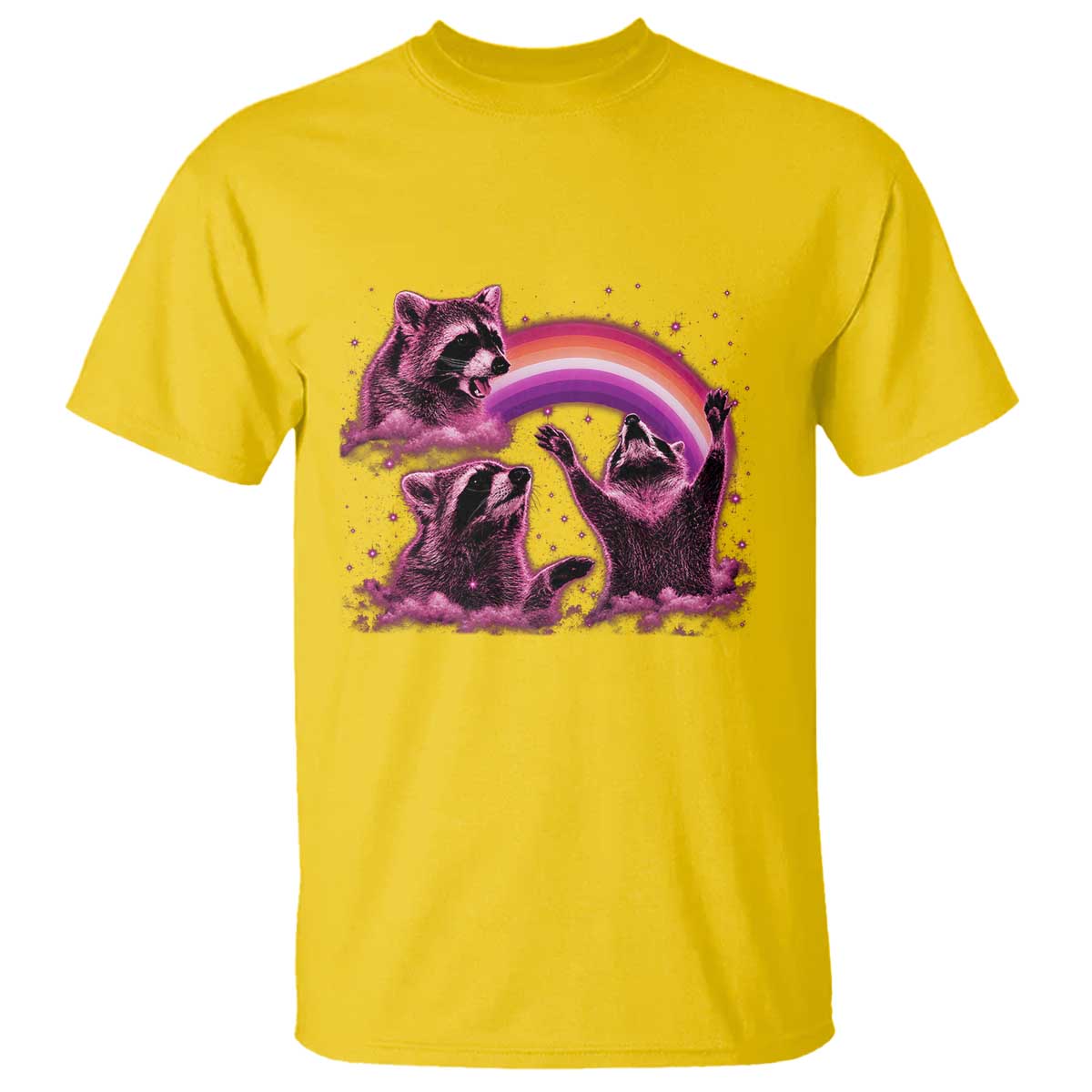 Funny Pink Raccoon Live Laugh T Shirt Lesbian Pride Month