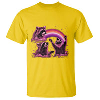 Funny Pink Raccoon Live Laugh T Shirt Lesbian Pride Month