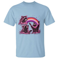 Funny Pink Raccoon Live Laugh T Shirt Lesbian Pride Month