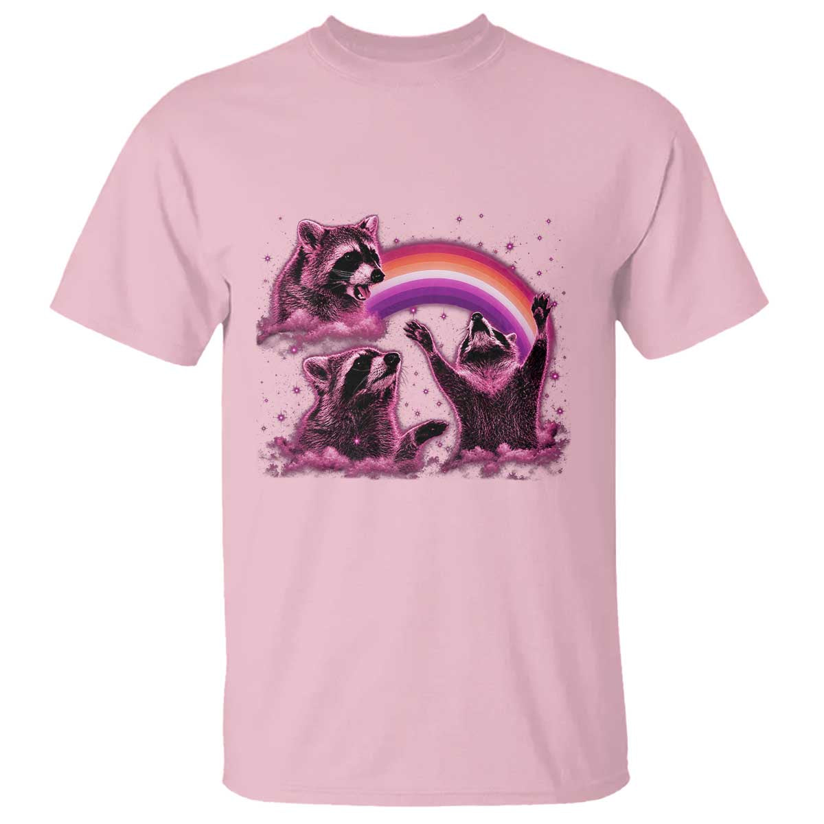 Funny Pink Raccoon Live Laugh T Shirt Lesbian Pride Month
