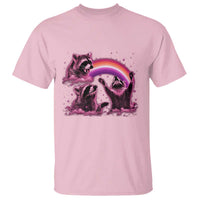 Funny Pink Raccoon Live Laugh T Shirt Lesbian Pride Month