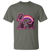 Funny Pink Raccoon Live Laugh T Shirt Lesbian Pride Month