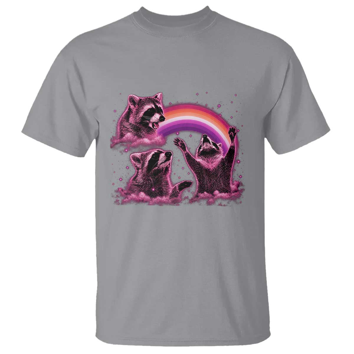 Funny Pink Raccoon Live Laugh T Shirt Lesbian Pride Month